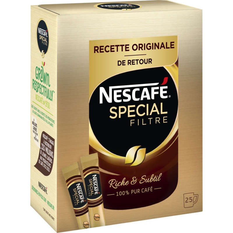 NESTLE Nescafé - Spécial filtre - Café soluble - Sticks - 25 tasses 50g NESTLE Nescafé - Spécial filtre - Café soluble - Sticks - 25 tasses 50g