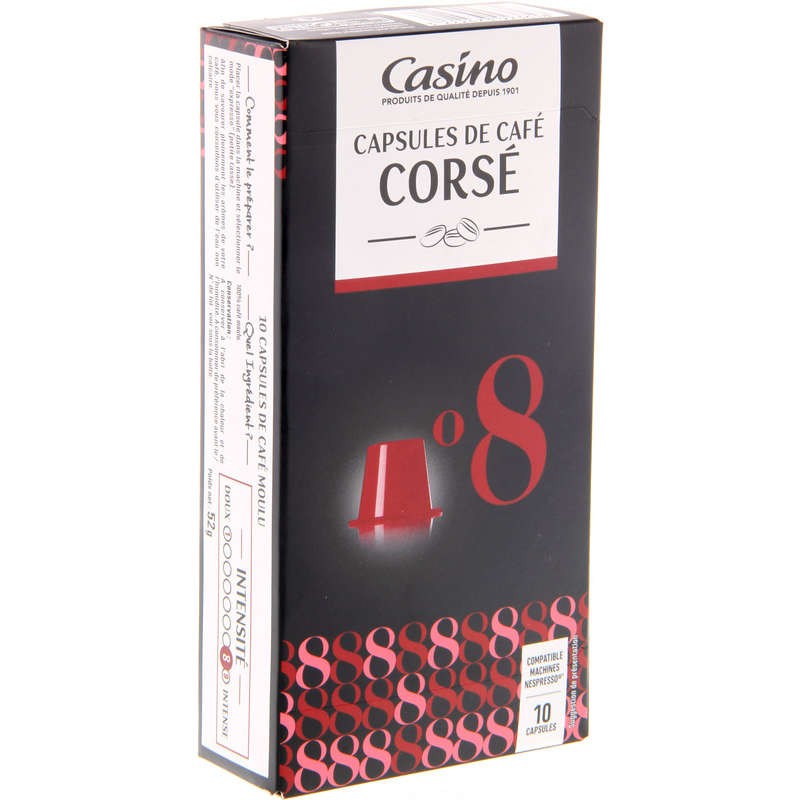 CASINO Capsules de café - Corsé 52g CASINO Capsules de café - Corsé 52g