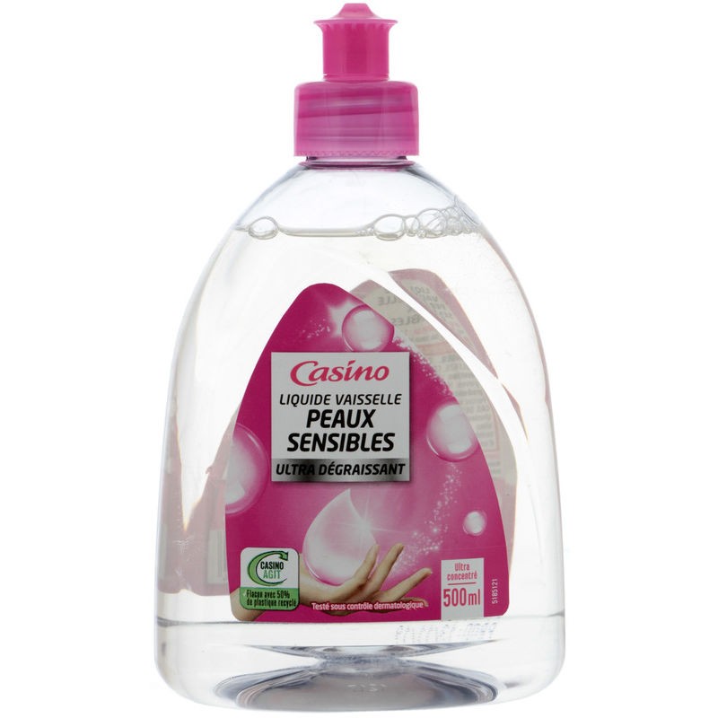 CASINO Liquide Vaiselle Micro Peaux sensibles 500ml CASINO Liquide Vaiselle Micro Peaux sensibles 500ml